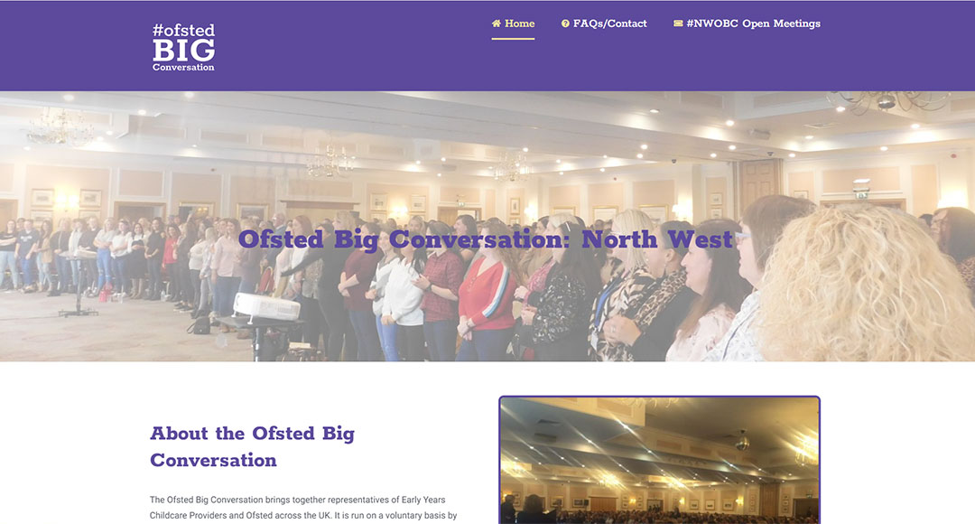 Image of the Ofsted Big Conversation North West website home page