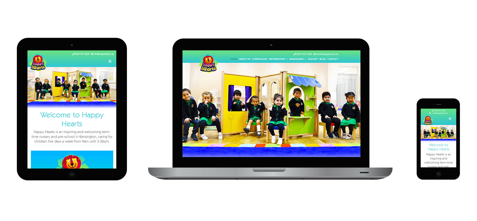 Happy Hearts Nursery responsive website